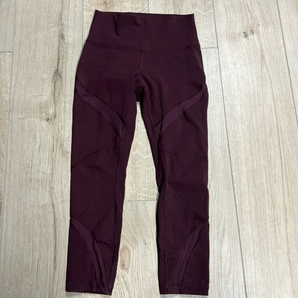 Lululemon burgundy‎ mesh leggings